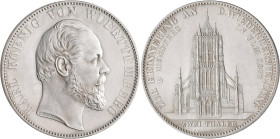 Württemberg: Karl 1864-1891: Doppeltaler 1871 (Zwei Thaler), Ulmer Münster. 36,94 g. AKS 131, Jaeger 87. Klein/Raff 15a. Kratzer, fast vorzüglich.
 [...