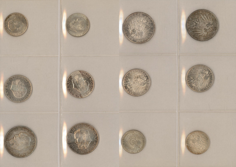 Bayern: Ludwig III. 1913-1918: Typensammlung-Doppelpack mit 2 Mark, 3 Mark und 5...