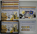 Deutschland ab 1945: Münzen und Marken, Ausgaben der Deutsche Post mit aktuellen Kursmünzen und Dauerbriefmarken ab ca. 1998 bis ca. 2012. Teilweise m...