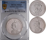 Deutsch-Ostafrika: Wilhelm II. 1888-1918: DOA / Deutsch-Ostafrikanische Gesellschaft: 1 Rupie 1891, Jaeger 713. Im PCGS-Holder mit der Bewertung MS65 ...