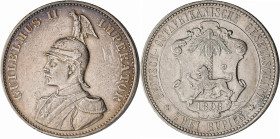Deutsch-Ostafrika: Wilhelm II. 1888-1918: DOA / Deutsch-Ostafrikanische Gesellschaft: 2 Rupien 1893, Jaeger 714, Kratzer, sehr schön.
 [differenzbest...