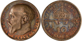 Proben & Verprägungen: Bayern, Ludwig III. 1913-1918: 10 Mark 1913, Motivprobe in Kupfer. Modell von Karl Goetz. Schaaf 202a/G1. Slg. Beckenbauer 3364...