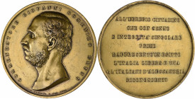 Medaillen alle Welt: Ägypten/Alexandria: Vergoldete Bronzemedaille 1861 von A. Pieroni, auf Giovanni Domenico Bruno, Widmung der italienischen Kolonie...