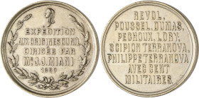 Medaillen alle Welt: Ägypten: Weißmetall-Medaille 1859, auf die Expedition zu den Ursprüngen des Nils durch Giovanni Miani 1859, 29,5 mm, 17,3 g, Rand...