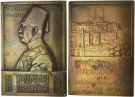 Medaillen alle Welt: Ägypten, Abbas II. Hilmi Pascha 1892-1914: Bronzeplakette 1911 (A. Morlon) zum 4. internationalen Blindenkongress in Kairo, 54 mm...