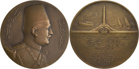 Medaillen alle Welt: Ägypten, Ahmad Fouad I. 1917-1936: Bronzemedaille 1926 von S.E. Vernier, auf den 14. Schifffahrts- Kongress in Kairo, mit Randpun...