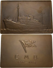 Medaillen alle Welt: Belgien: Bronzeplakette 1945, von Gustave Fischweiler (1911-1990), bei Fonson, 50 Jahre Comp. Maritime Belge (C.M.B.), Vancraenbr...