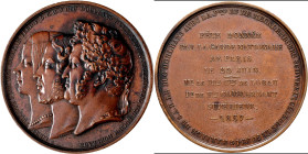 Medaillen alle Welt: Frankreich, Louis Philippe 1830-1848: Lot 2 Bronzemedaillen 1837 von Barre. Dabei: Auf die Hochzeit von Ferdinand Philippe d'Orle...