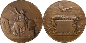 Medaillen alle Welt: Frankreich: Bronzemedaille 1871 von C. Degeorge, auf den Brieftaubeneinsatz während der Belagerung von Paris, Malpas 94, Slg. Wol...