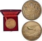 Medaillen alle Welt: Frankreich: Vergoldete Silbermedaille o. J. von Bescher/Janvier, Taubenzucht Prämienmedaille des Departements L´Oise, Randpunze ”...