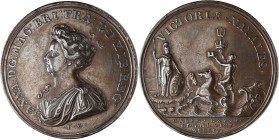 Medaillen alle Welt: Großbritannien, Anne 1702-1714: Bronzemedaille 1704, Stempel von J. Croker, auf die Eroberung von Gibraltar und auf die Seeschlac...