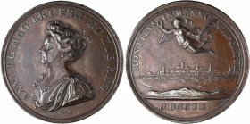 Medaillen alle Welt: Großbritannien, Anne 1702-1714: Bronzemedaille 1709, Stempel von J. Croker, auf die Einnahme von Mons, Eimer 440, 39,7 mm, 25,2 g...