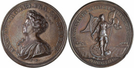 Medaillen alle Welt: Großbritannien, Anne 1702-1714: Bronzemedaille 1708, Stempel von J. Croker, auf die Einnahme von Sardinien und Menorca, Eimer 434...