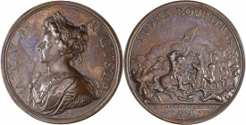 Medaillen alle Welt: Großbritannien, Anne 1702-1714: Bronzemedaille 1710, Stempel von J. Croker, auf die Schlacht bei Almenara, Eimer 445, 48,2 mm, 42...