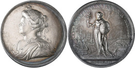 Medaillen alle Welt: Großbritannien, Anne 1702-1714: Silbermedaille 1713, von J. Croker, auf den Frieden von Utrecht, Eimer 460, 34,8 mm, 15,2 g, klei...