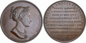 Medaillen alle Welt: Großbritannien, Georg IV. 1820-1830: Bronzemedaille 1820 von G. Mills, auf seine Gattin Königin Caroline (Caroline Amalie Elisabe...