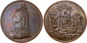 Medaillen alle Welt: Großbritannien, Victoria 1837-1901: Bronzemedaille 1887, von J. E. Boehm und F. Leighton, auf ihr 50jähriges Regierungsjubiläum, ...
