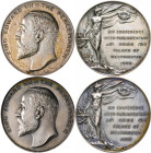Medaillen alle Welt: Großbritannien, Edward VII. 1901-1910: Lot 2 Stück, Versilberte Bronzemedaille 1906, auf die 14. Konferenz der Interparlamentaris...