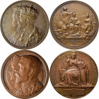 Medaillen alle Welt: Großbritannien, George V. 1910-1936: Lot 2 Stück, Bronzemedaille 1911 von Bowcher, auf seine Krönung. 63,5 mm, 98,2 g, vorzüglich...
