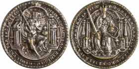 Medaillen alle Welt: Haus Habsburg, Karl V. 1519-1558: Versilberte Gussmedaille 1550 nach Concz Welcz, auf den 50. Geburtstag von Kaiser Karl V., Done...