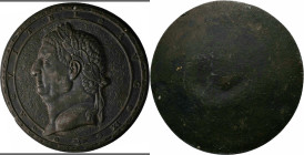 Medaillen alle Welt: Italien, Römische Kaiserzeit: einseitige Bronzegussplakette o. J. auf Kaiser Aulus Vitellius (69 n. Chr.), 105 mm, 154 g, gelocht...