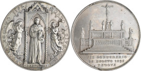 Medaillen alle Welt: Italien, Umberto I. 1878-1900: Versilberte Kupfermedaille 1895 von Jonson, auf die 700-Jahrfeier der Geburt des Heiligen Antonius...