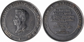 Medaillen alle Welt: Luxemburg, Willem I. von Oranien 1814-1840: Eisengussmedaille 1827 von N.A. Grün, auf den Bau von zwei Eisenbrücken in Luxemburg,...