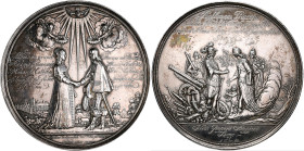 Medaillen alle Welt: Niederlande, Friedrich Heinrich, Statthalter von Holland 1625-1647: Große Medaille 1641 von Johann Blum auf die Hochzeit Willem, ...