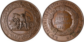 Medaillen alle Welt: Österreich Kaiserreich, Franz Joseph I. 1848-1916: Bronzemedaille 1857 von C. Radnitzky, auf das 50jährige Bestehen der k.k. Land...