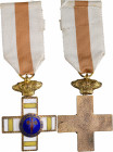 Orden & Ehrenzeichen: Spanien, Faschistischer Staat: Kreuz für lange, untadelige Dienste von Unteroffizieren, Bronze vergoldet mit roter, blauer, gelb...