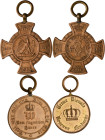 Orden & Ehrenzeichen: Preußen: Erinnerungskreuz 1866 Königgrätz (OEK 1938), Kriegsdenkmünze für Kämpfer 1870/1871 (OEK 1941) sowie Landwehr Dienstausz...