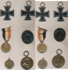 Orden & Ehrenzeichen: Preußen: 2 x Eisernes Kreuz 2. Klasse 1914 (OEK 1909), Preußische Kriegsdenkmünze 1864 für Kämpfer ohne Bandring (OEK 1936), VWA...