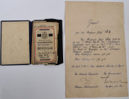 Orden & Ehrenzeichen: Deutsches Kaiserreich / Kaiserliche Marine (1908): Militärpass und Zeugnis von einem Joseph Koch. Der schlecht erhaltene Pass en...