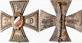 Orden & Ehrenzeichen: Deutsches Reich (nach 1918): Steckkreuz (Silber) in Form und Größe eines EK1 ”1914/18” mit zusätzlicher Inschrift FKB (= Frontkä...