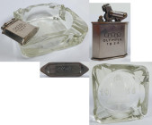 Varia, Sonstiges: OLYMPIA 1936, originaler Aschenbecher aus Glas mit inversem plastischem Schliff der Olympia-Glocke mit Sportadler und Olympiaringen ...