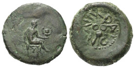 Inseln vor Sizilien. Lipara.

 Trionkion (Bronze). Ca. 420 - 400 v. Chr.
Vs: Hephaistos mit Kantharos mit Hammer nach rechts sitzend.
Rs: Drei Wer...