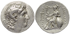 Königreich Thrakien. Lysimachos (306 - 281 v. Chr.).

 Tetradrachme (Silber). Ca. 297 - 281 v. Chr. Lampsakos.
Vs: Kopf des vergöttlichten Alexande...
