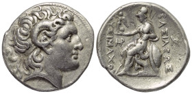 Königreich Thrakien. Lysimachos (306 - 281 v. Chr.).

 Tetradrachme (Silber). Ca. 297 - 281 v. Chr. Lampsakos.
Vs: Kopf des vergöttlichten Alexande...