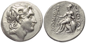 Königreich Thrakien. Lysimachos (306 - 281 v. Chr.).

 Tetradrachme (Silber). Ca. 288 - 281 v. Chr. Amphipolis.
Vs: Kopf des vergöttlichten Alexand...