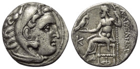 Königreich Makedonien. Alexander III. der Große (336 - 323 v. Chr.).

 Drachme (Silber). Ca. 310 - 301 v. Chr. Kolophon.
Vs: Kopf des jugendlichen ...