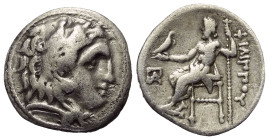 Königreich Makedonien. Philippos III. Arrhidaios (323 - 317 v. Chr.).

 Drachme (Silber). Ca. 323 - 319 v. Chr. Kolophon.
Vs: Kopf des jugendlichen...