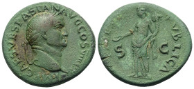 Vespasianus (69 - 79 n. Chr.).

 Dupondius (Bronze). 77 - 78 n. Chr. Lugdunum.
Vs: IMP CAES VESPASIAN AVG COS VIII P P. Kopf mit Lorbeerkranz recht...