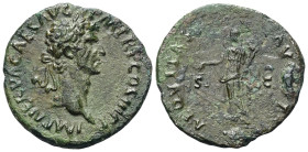 Nerva (96 - 98 n. Chr.).

 As (Kupfer/Bronze). 97 n. Chr. Rom.
Vs: IMP NERVA CAES AVG P M TR P COS III P P. Kopf mit Lorbeerkranz rechts.
Rs: AEQV...