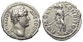 Hadrianus (117 - 138 n. Chr.).

 Denar (Silber). 138 n. Chr. Rom.
Vs: HADRIANVS - AVG COS III P P. Büste mit Lorbeerkranz rechts.
Rs: ROMVLO - CON...