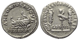 Marcus Aurelius (161 - 180 n. Chr.).

 Denar (Silber). 165 n. Chr. (Restitutionsprägung). Rom.
Vs: ANTONIVS AVG VR. Galeere mit Ruderern und Steuer...