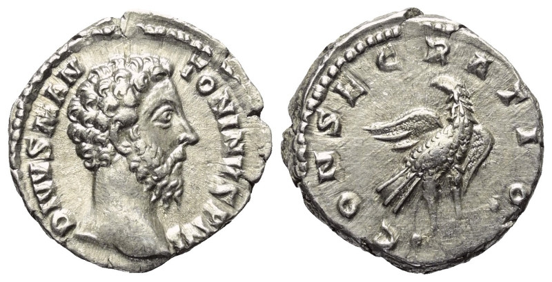 Marcus Aurelius (161 - 180 n. Chr.). Divus Marcus Aurelius.

 Denar (Silber). ...