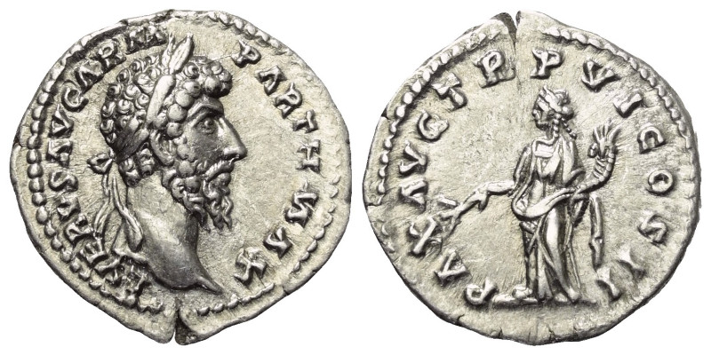 Lucius Verus (161 - 169 n. Chr.).

 Denar (Silber). 166 n. Chr. Rom.
Vs: L VE...