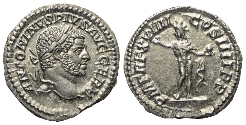 Caracalla (197 - 217 n. Chr.).

 Denar (Silber). 216 n. Chr. Rom.
Vs: ANTONIN...
