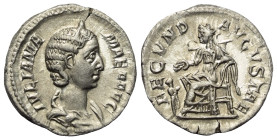 Iulia Mamaea (gest. 235 n. Chr.).

 Denar (Silber). 232 n. Chr. Rom.
Vs: IVLIA MAMAEA AVG. Drapierte Büste mit Diadem rechts.
Rs: FECVND AVGVSTAE....