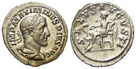 Maximinus I. Thrax (235 - 238 n. Chr.).

 Denar (Silber). 235 - 236 n. Chr. Rom.
Vs: IMP MAXIMINVS PIVS AVG. Büste mit Lorbeerkranz, Paludament und...